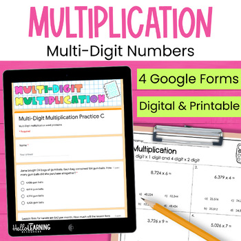 Preview of Multi Digit Multiplication Practice, Review & Assessment for Google Forms™