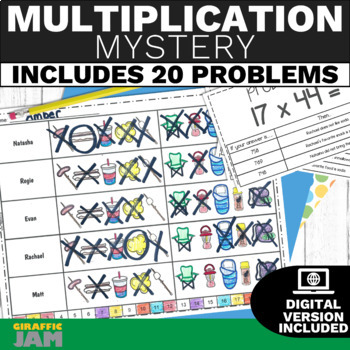 Preview of Multi Digit Multiplication Review Game Activity with Digital Google Slides