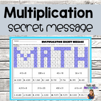 Preview of Multi Digit Multiplication Self-Checking Worksheet