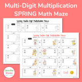 Multi-Digit Multiplication Spring/Easter Math Maze Puzzle 