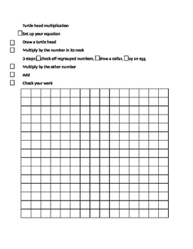 Preview of Multi Digit Multiplication Standard Algorithm: Turtle Head Grid Paper