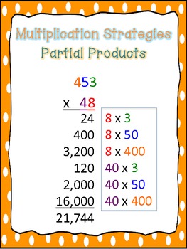 multi digit multiplication strategy posters by teaching with a mountain