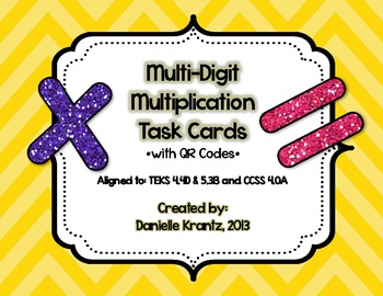 Preview of Multi-Digit Multiplication Task Cards with QR Codes