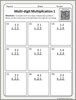 Best Multi-Digit Multiplication Worksheets Distance Learning Homeschool ...
