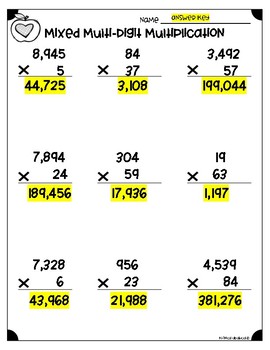 multi digit multiplication worksheets 4 nbt b 5 5 nbt b 5 by monica abarca