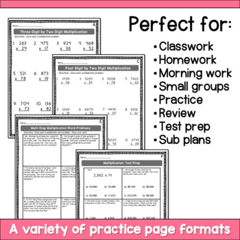 Multi Digit Multiplication Worksheets by Hello Learning | TpT