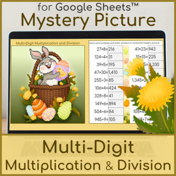 Preview of Multi-Digit Multiplication and Division | Mystery Picture Easter