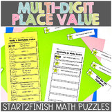 Multi-Digit Place Value Reading & Writing Numbers Math Puzzle