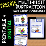 4th grade Multi-Digit Subtraction Task Cards and Distance 