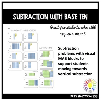 Preview of Multi Digit Subtraction with Base Ten MAB Blocks