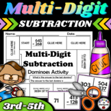 Multi-Digit Subtraction with Regrouping Dominoes Activity 