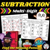Multi-Digit Subtraction with Regrouping Halloween Mystery 