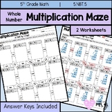 Multi Digit Whole Number Multiplication Maze