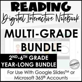 Preview of Multi-Grade Bundle: Digital Interactive Reading Notebooks | Use With Mentor Text