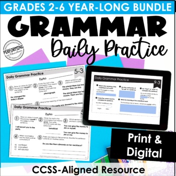 Preview of Multi-Grade Year-Long Daily Grammar Practice 2nd-6th Grade | Grammar Worksheets