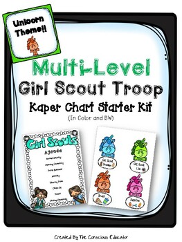 Multi-Level Girl Troop Kaper Chart (Unicorns) by Grice