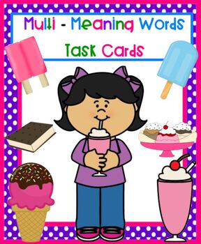 Preview of Multi-Meaning TASK Cards SMARTBOARD PLUS PRINTABLE Card Set