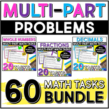 Preview of Multi-Part Math Problems - Math Constructed Response {Bundle}
