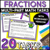 Multi-Part Math Problems - Fractions - Task Cards & Worksh
