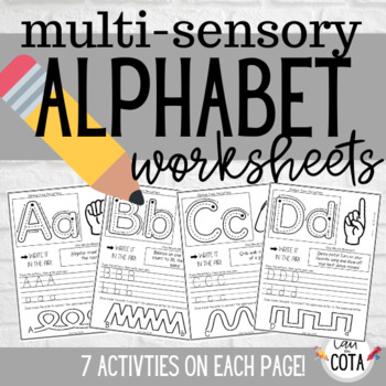 Preview of Multi-Sensory Alphabet Letter Practice Worksheet Packet