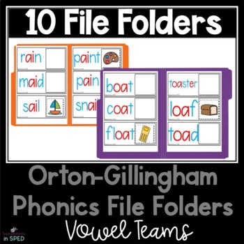 Preview of Multi-Sensory Phonics File Folders: Vowel Teams (10 File Folders)