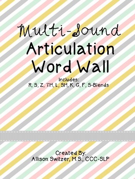 Preview of No Prep Multi-Sound Articulation Word Lists (Multicolor Theme)