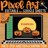 Multi-Step Addition and Subtraction Problems Pixel Art Mat
