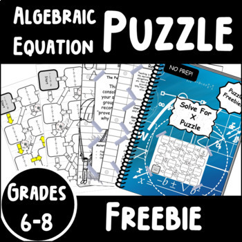 Preview of Multi-Step Algebraic Equation Puzzle + Answer Key! - 1 Variable- Freebie