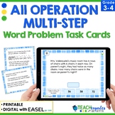Multi-Step Word Problems Task Cards - All Operations - TEK