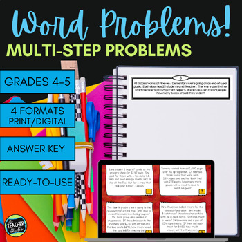 Preview of Multi-Step Word Problems - 4th Grade Story Problems - 5th Grade Story Problems