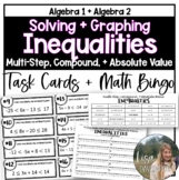 Multi Step, Compound, and Absolute Value Inequalities Task Cards for Algebra 1