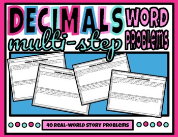 Preview of Multi-Step Decimal Word Problems with the Four Operations