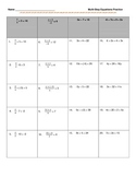 Multi-Step Equation Practice by type