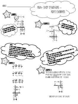 Multi-Step Equations by Simplified Math | Teachers Pay Teachers