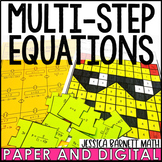 Multi-Step Equations Activity and Worksheet Bundle