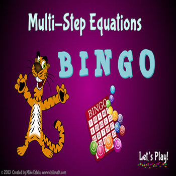 Preview of Multi-Step Equations BINGO
