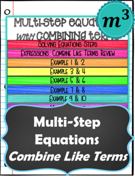 Preview of Multi-Step Equations Combine Like Terms ➡ DIGITAL NOTES + 2 QUIZZES