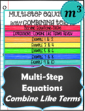 Multi-Step Equations Combine Like Terms ➡ DIGITAL NOTES + 