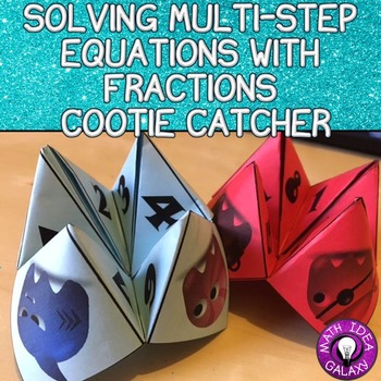Preview of Multi-Step Equations Activity - Cootie Catcher