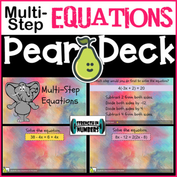 Preview of Multi-Step Equations Digital Activity for Pear Deck/Google Slides