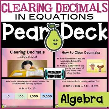 Preview of Clearing Decimals in Equations Digital Activity for Pear Deck/Google Slides