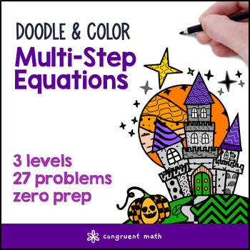 Preview of Multi Step Equations | Doodle Math: Twist on Color by Number Worksheets