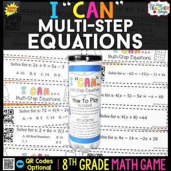 Preview of 8th Grade Math Game | Multi Step Equations