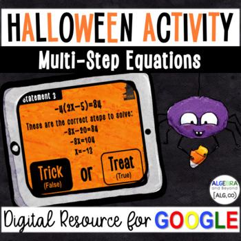 Preview of Multi-Step Equations | Error Analysis | Halloween Digital Activity