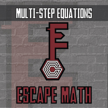 Preview of Multi-Step Equations Escape Room Activity - Printable & Digital Game