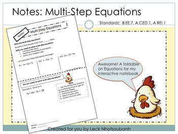 Preview of Multi-Step Equations Foldable for Interactive Notebooks