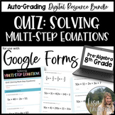 Multi Step Equations Google Forms Quiz
