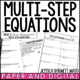 Multi-Step Equations Guided Notes Homework Warm Ups Exit Tickets