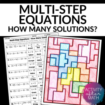Preview of Multi-Step Equations Variable on Both Sides Coloring