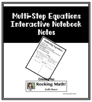 Preview of Multi-Step Equations Interactive Notebook Notes